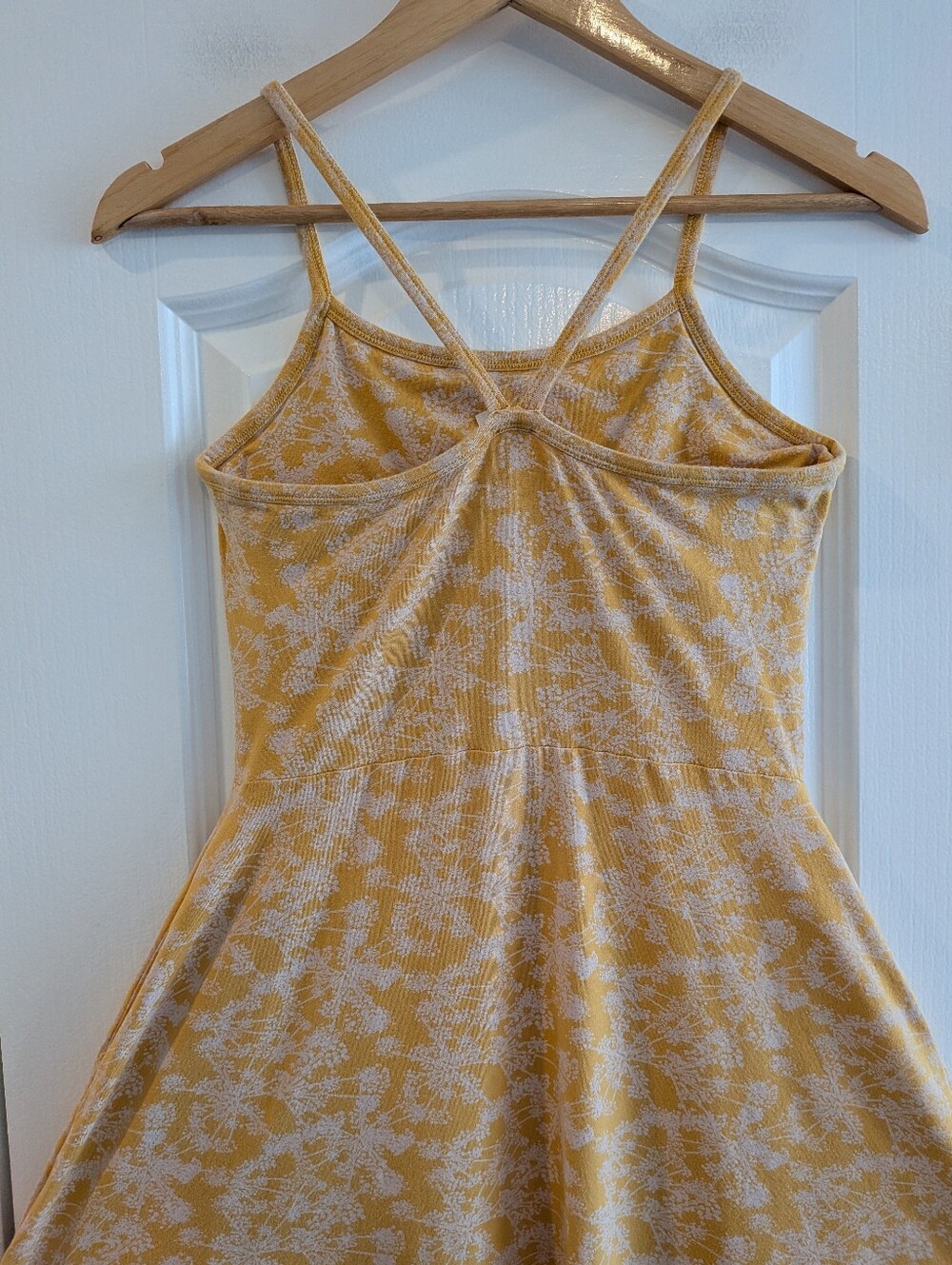 Pact Fit & Flare Midi Dress Floral Yellow White Organic Cotton Sleeveless Size S - Picture 9 of 14
